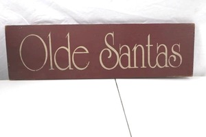lot 248 image: Olde Santas Wooden Christmas Decor Sign 24-Inch