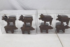 lot 267 image: Set of 8 Moose and Bear Napkin Rings
