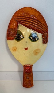 lot 36 image: Mid Century Sculptural Hand Held Mirror