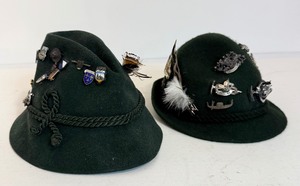 lot 70 image: 2 Vintage Austrian Hiking Hats LOADED w Pins