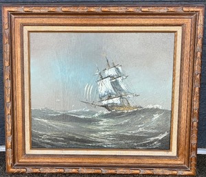 lot 94 image: Mid Century Nautical Painting