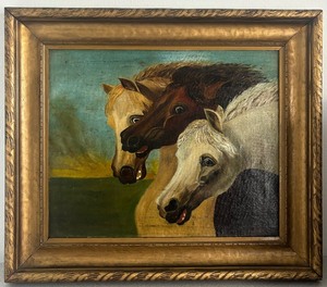 lot 97 image: Antique Pharaohs  Horse Painting