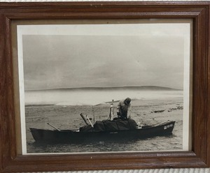 lot 99 image: Vintage Man in Canoe Photograph