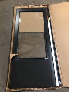 lot 6 image: Andersen 200 Series 34 in. x 80 in. Bronze Universal 34 Light Mid-View Aluminum Storm Door customer return see pictures