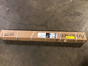 lot 7 image: Andersen 70-12 in. x 79-12 in. 200 Series Black Left-Hand Perma-Shield Gliding Patio Door with Black Interior, Frame Kit customer return see pictures