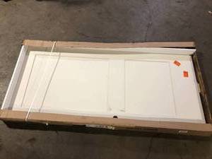 lot 19 image: JELD-WEN 32 in. x 80 in. 2 Panel Monroe Primed Right-Hand Smooth Solid Core Molded Composite MDF Single Prehung Interior Door   Customer Returns See Pictures