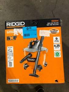 lot 35 image: RIDGID 9 Gal. 4.25 Peak HP NXT Shop Vacuum Wet Dry Vac with General Debris Filter, Locking Hose and Attachments HD0900  Customer Returns See Pictures