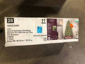 lot 40 image: Home Decorators Collection 7.5 ft. Grand Duchess Twinkling Balsam Fir LED Pre-Lit Artificial Christmas Tree T27 Customer Returns See Pictures