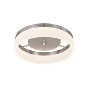 lot 29 image: Home Decorators Collection 13.75 in. 21-Watt Brushed Nickel Integrated LED Ceiling Flush Mount   Customer Returns See Pictures