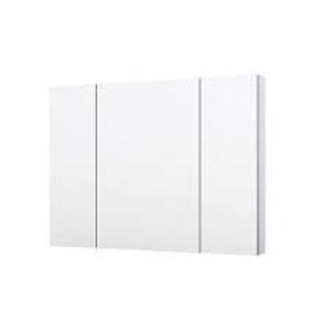 lot 36 image: WELLFOR ROSA 40 in. W x 30 in. H Rectangular Aluminum Tri-View Medicine Cabinet with Mirror, Blum Hinge, Adjustable Shelves  Customer Returns See Pictures
