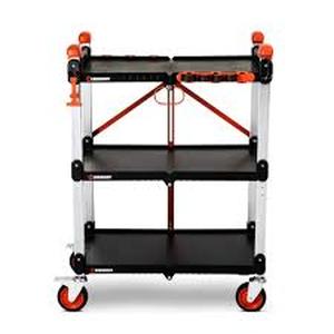 Crescent SITERUNNER 20 in. 3-Shelf Heavy Duty Folding Jobsite Cart with 300 lb. Capacity  Customer Returns See Pictures