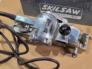 lot 16 image: Montgomery Ward Powr-Kraft Industrial Duty Hand Planer Model TPC8937A in Skil-Saw Case