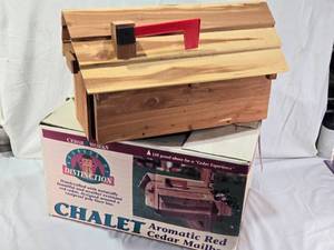 lot 20 image: Address of Distinction Chalet Aromatic Red Cedar Mailbox Model CHB - Total Length 22