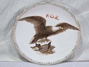 lot 24 image: Warner Keffer China Plate with F.O.E. Eagle Design