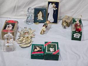 lot 50 image: Angel Themed Christmas Ornaments including Lenox, Hallmark, and Avon