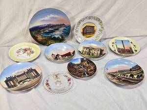 lot 71 image: Vintage Souvenir Plates and Decorative Collectibles from different locations such as Minden, Nebraska, and Los Angeles, dated May 1903