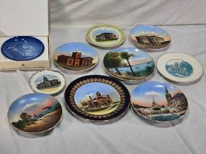 lot 78 image: Mors Dag 1972 Bing & Grndahl Porcelain Collector Plate and Other Collector Plates Inc.Teachers College Cedar Falls, and Masonic Temple in Superior, Wisconsin and More