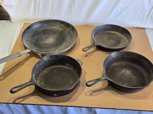 lot 106 image: Bakers & Chefs 14 Frying Pan, Wagner Cast Iron Skillet and Other Cast Iron Pans
