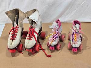 lot 119 image: Roller Derby and Barbie Roller Skates - Barbie are Size 12J