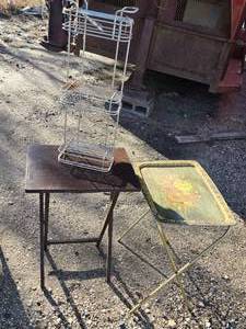 lot 148 image: 2 Folding Tables and a rack