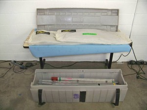 lot 50 image: AVStumphfl 12 x 16 Projection  Movie Screen Frame with Front and Rear Snap-On Screens in Hard-Sided Portable Case