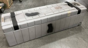 lot 96 image: Hard-Sided Large Portable Plastic Storage  Travel Case - 48 x 14 x 13 Overall Dimensions