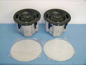 lot 92 image: (2) Crestron SAROS IC6T-W-T In-Ceiling Speakers with Grilles