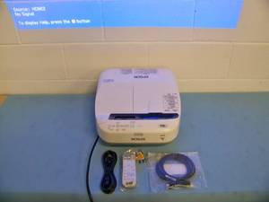 lot 100 image: Epson 3LCD WXGA Interactive Short-Throw Projector, model H600A (585Wi) with Remote Control and HDMI Cable