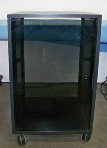 lot 114 image: Audio  Video Equipment Rack on Lockable Wheels