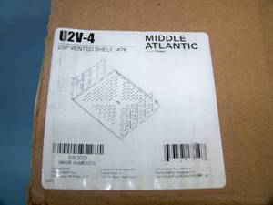 lot 113 image: (4) Middle Atlantic U2V Vented Universal Rackshelves - 2-Spaces - NEW IN BOX