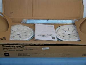 lot 66 image: JBL Control 47LP 150W 6.5-inch Passive 2-Way 70V100V Ceiling Loudspeakers with Backcans, Grilles, Ceiling Tile Bridges