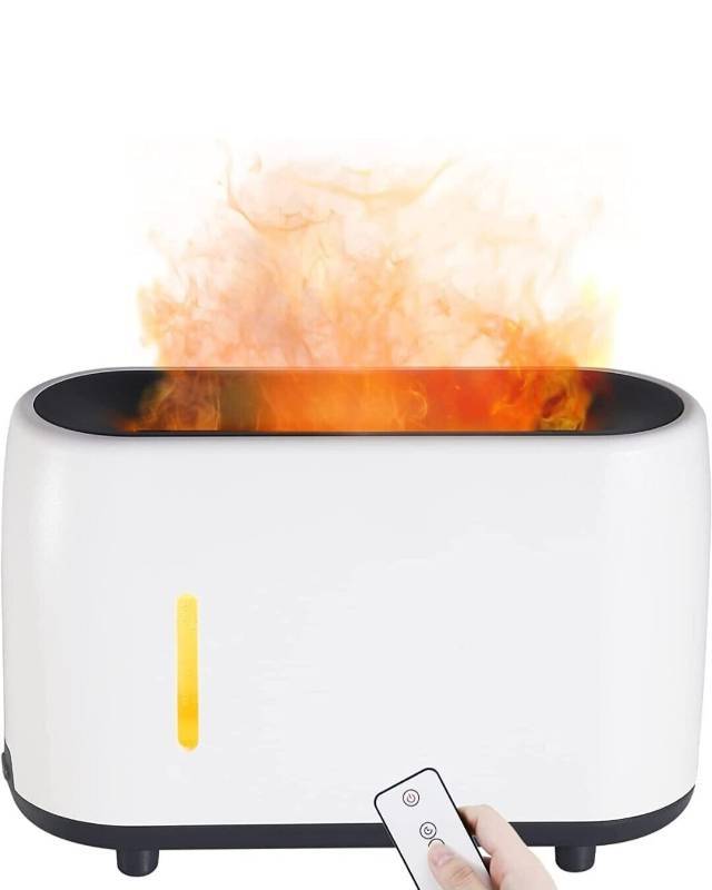 lot 456 image: NEW Tech Squared Flame Mist Humidifier & Ultrasonic Diffuser w 2 USB Charging Ports