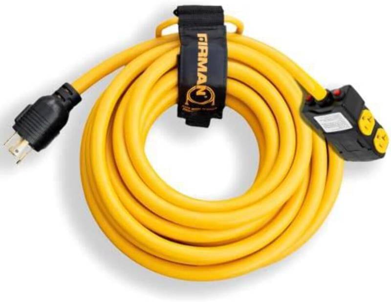 lot 455 image: NEW Firman 1195 Heavy Duty L14-30P to (4) 5-20R 25 Cord