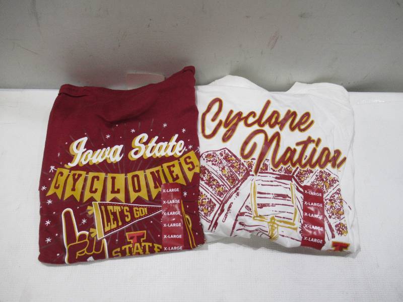 lot 451 image: PAIR of 2 NEW Iowa State Cyclones NCAA Mens Long Sleeve T-Shirts - XL