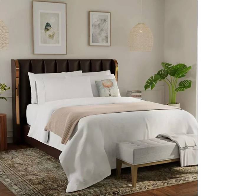 lot 353 image: NEW Color Sense 1200 Thread Count Cotton Blend 6 Piece Sheet Set - Queen White