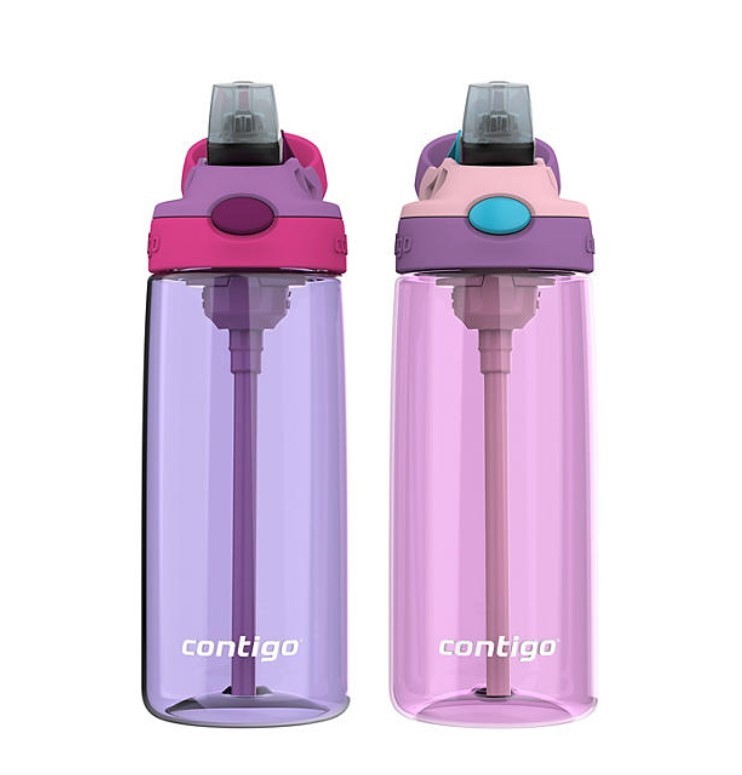 lot 288 image: NEW Contigo Kids 20-oz Water Bottle with AUTOSPOUT Lid, 2-Pack - Pink