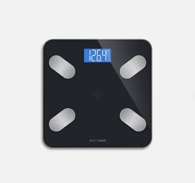 lot 308 image: Bluetooth Smart Scale Black - Weight Gurus Weight Scale