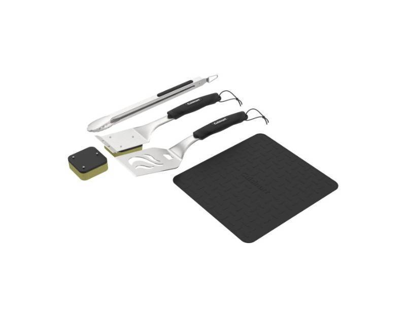lot 332 image: NEW Cuisinart Outdoors 5 Piece Grill Tool Set - Steam Cleaner