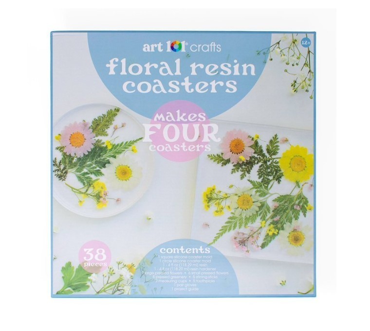 lot 259 image: NEW Art 101 Crafts Floral Resin Coasters Kit