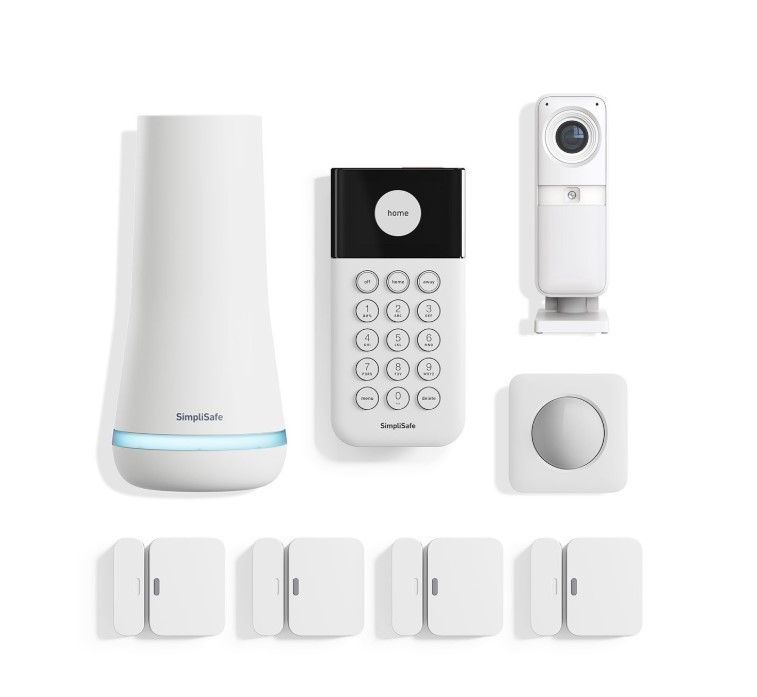 lot 263 image: NEW SimpliSafe 8 Piece Home Security System with Smart Alarm Wireless Indoor Camera