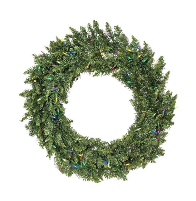 lot 185 image: Vickerman A861044LED 42 Camdon Fir Wreath LED 150 Multi Color Lights