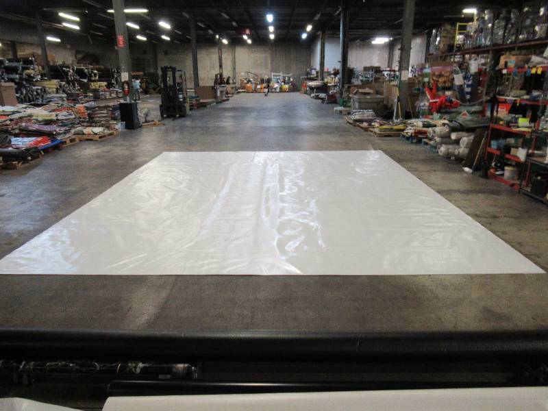 lot 207 image: NEW Vinyl Tarp - 16.33 x 20  Black  White Vinyl tarp - 9 oz. Lightweight Duty