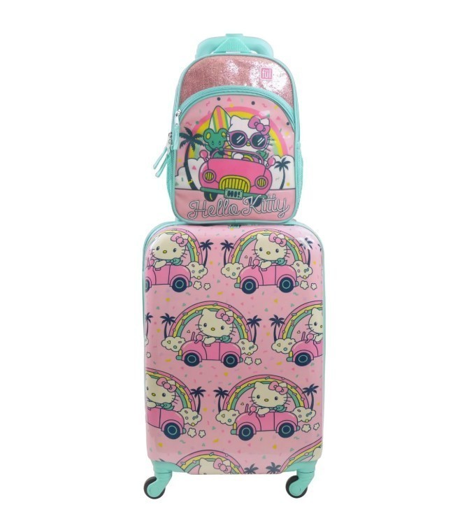 lot 202 image: NEW Modern Sonic Kids Licensed 2-Piece Luggage Set - Hello Kitty