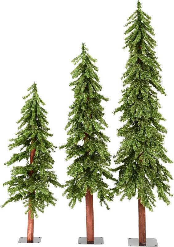 lot 161 image: Vickerman 4 5 6 Natural Alpine Artificial Christmas Tree Set, Unlit