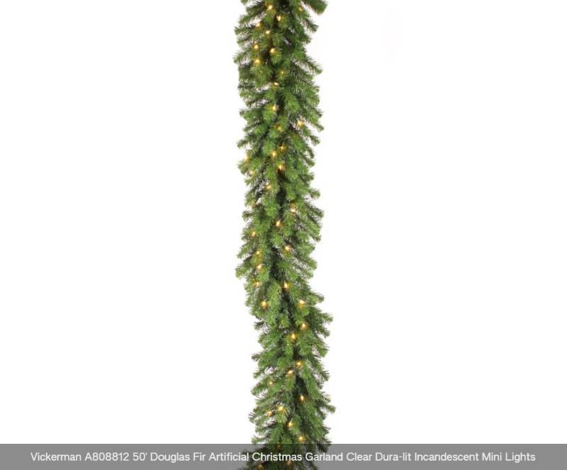 lot 182 image: Vickerman A808812 50 Douglas Fir Artificial Christmas Garland Clear Dura-lit Incandescent Mini Lights