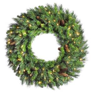 lot 138 image: Vickerman A801048 48 Cheyenne Pine Artificial Christmas Wreath, Clear Dura-lit Incandescent Lights