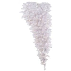 lot 187 image: Vickerman A117526 6 x 61 White Half Upside Down Faux White Christmas Tree 350CL