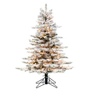 lot 190 image: Vickerman A895146 4.5 Flocked Utica Fir Artificial Christmas Tree, Clear Lights