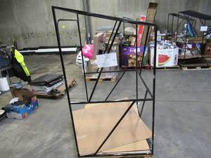 lot 122 image: Welded Black Metal Frame Built to Fit Onto Pallets with Angled Roof - Perfect for Projects
