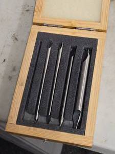 lot 66 image: 60-degree HSS Center Drill Set 4-piece with Wooden Case